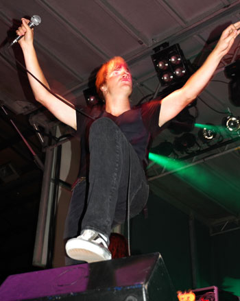 The Second Epicâ€™s lead vocalist, Andrew, excites the screaming crowd. (Cori Alfreds photo)