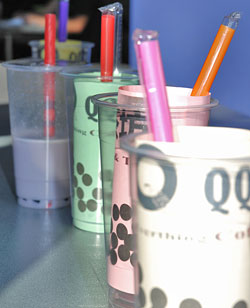 Cups ready to be filled with bubble tea. (Sandy Buemann photo)