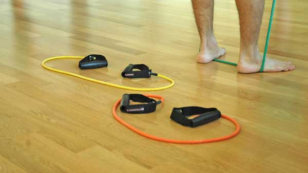 elastic bands on the floor