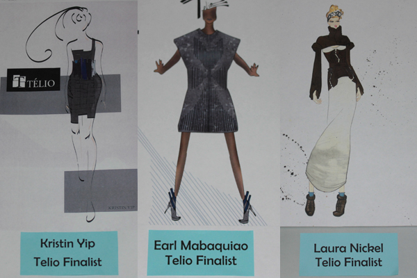 The three garments designed by the winning trio for the TELIO competition.